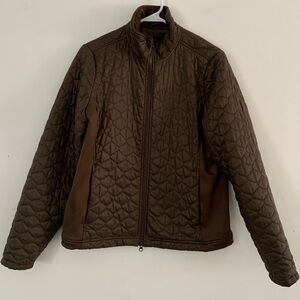 LL Bean M Brown Thinsulate Quilted Jacket Full Zip EUC